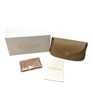 Chloe tan suede sunglasses case with box and cloth